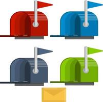 boîte aux lettres ouverte. courrier et message. vecteur