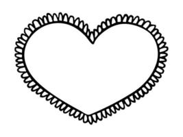 illustration de coeur simple dessiné à la main. doodle coeur mignon saint valentin. l'amour des cliparts vecteur