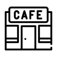 café, bâtiment, ligne, icône, vecteur, noir, illustration vecteur