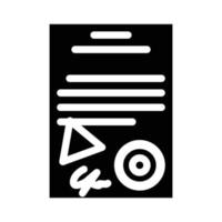 certificat document glyphe icône illustration vectorielle vecteur