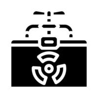 conteneur pour stocker les biomatériaux glyphe icône illustration vectorielle vecteur