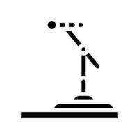 microphone sur support pour l'illustration vectorielle de l'icône de glyphe de pain grillé vecteur