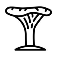 illustration vectorielle de l'icône de la ligne de champignons girolles vecteur