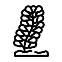 illustration vectorielle de l'icône de la ligne d'algues caulerpa lentillifera vecteur