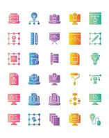 Design Thingking icon set 30 isolé sur fond blanc vecteur