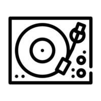 L'icône de la ligne de la platine de musique noir illustration vectorielle vecteur