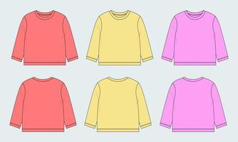t shirt multicolore tops modèle d'illustration vectorielle pour dames et bébés filles vecteur