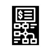 illustration vectorielle de l'icône de glyphe d'analyse d'investissement de démarrage vecteur