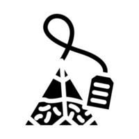 sac triangulaire thé glyphe icône illustration vectorielle vecteur