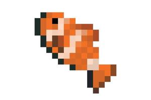 concept de jeux, vecteur redimensionnable, pixel art, poisson clown