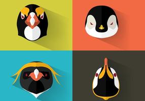 Emperor Penguin Portraits Vector Set