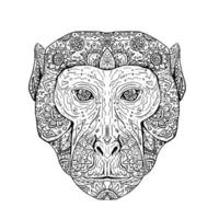 tête de macaque rhésus mandala avant vecteur