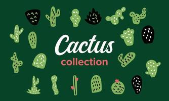 collection de vecteurs de cactus simples isolés vecteur