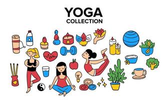 collection de formes d'icônes de méditation yoga. illustration vectorielle de yoga vecteur