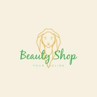 salon de beauté femme logo design vecteur icône illustration
