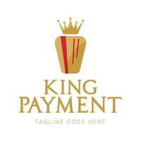 création de logo de paiement roi avec icône couronne, simple et unique. parfait pour les affaires, le mobile, l'icône, le magasin, la technologie, etc. vecteur