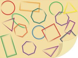feuille de papier avec illustration vectorielle de formes géométriques multicolores vecteur