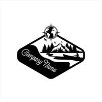 kayak rivière logo vintage vecteur