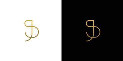 création de logo d'initiales de lettre js de luxe et moderne vecteur
