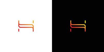 design sophistiqué et moderne du logo des initiales de la lettre h 1 vecteur