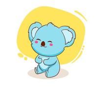 mignon personnage de mascotte de dessin animé d'ours koala. vecteur