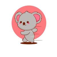 ours koala mignon en cours d'exécution. illustration de mascotte de dessin animé vecteur