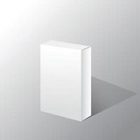 maquettes de boîtes d'emballage rectangulaires en carton isolées sur fond blanc. vecteur