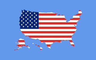 continent américain avec illustration de drapeau vecteur