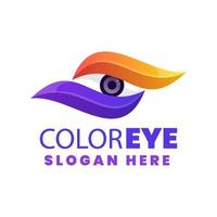 logo oeil de couleur, style coloré dégradé vecteur