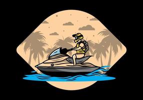 jet sky sport sur la plage illustration vecteur