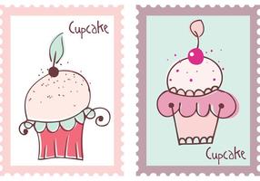 Vecteurs gratuits de timbres de petit gâteau vecteur