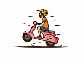 scooter debout dans l'illustration de la forêt vecteur