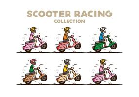 scooter debout dans l'illustration de la forêt vecteur