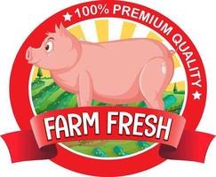 logo frais de la ferme porcine pour les produits de porc vecteur