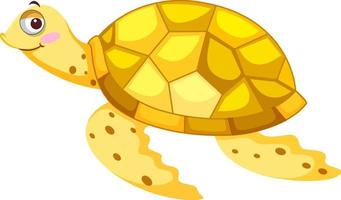 tortue jaune en personnage de dessin animé vecteur