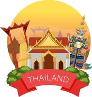 bannière de logo de point de repère de bangkok thaïlande vecteur