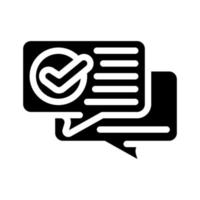illustration vectorielle d'icône de glyphe d'approbation de conversation vecteur