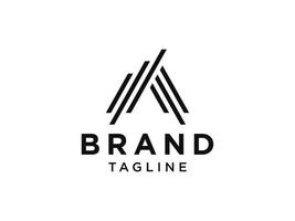 lettre initiale abstraite un logo. forme de flèche triangle géométrique noir isolé sur fond blanc. utilisable pour les logos d'entreprise et de marque. élément de modèle de conception de logo vectoriel plat.