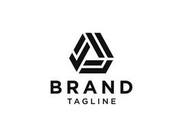 lettre initiale abstraite un logo. forme de flèche triangle géométrique noir isolé sur fond blanc. utilisable pour les logos d'entreprise et de marque. élément de modèle de conception de logo vectoriel plat.