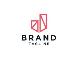 logo abstrait de la lettre initiale d. style d'escalier origami géométrique rouge isolé sur fond blanc. utilisable pour les logos d'entreprise et de marque. élément de modèle de conception de logo vectoriel plat.