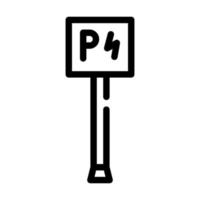 parking pour voitures électriques ligne icône illustration vectorielle vecteur