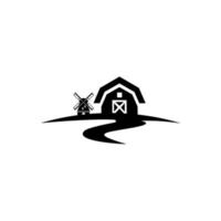 logo de concept de maison de ferme, isolé sur fond blanc. vecteur