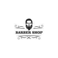 logo pour le coiffeur, logo noir et blanc pour un salon de coiffure, impression rétro pour les salons de coiffure, t-shirts, typographie, modèle graphique vectoriel
