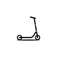 conception d'icône de scooter vectoriel sur fond blanc, symbole de transport écologique, voyage sain, écologie, passer au vert, hipster.