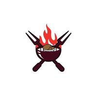 logo steak house, icône steak, barbecue, menu grill. illustration vectorielle sur fond blanc. vecteur