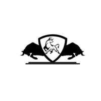 création de logo de taureau, mascotte de taureau, conception d'emblème sur fond blanc vecteur