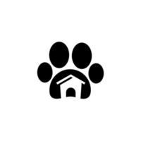 logo de la maison de chien. animalerie, illustration vectorielle sur fond blanc. vecteur