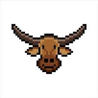 tête de taureau avec pixel art. illustration vectorielle. vecteur