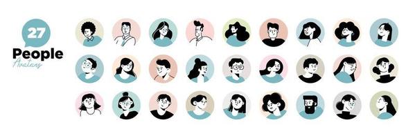 icônes d'avatar de personnes. personnages d'illustration vectorielle pour les médias sociaux et les réseaux, le profil d'utilisateur, la conception et le développement de sites Web et d'applications.