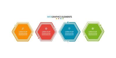 vecteur de modèle de conception d'infographie d'entreprise moderne avec des icônes et 4 options ou étapes. peut être utilisé pour le diagramme de processus, les présentations, la mise en page du flux de travail, la bannière, l'organigramme, le graphique d'informations. eps10